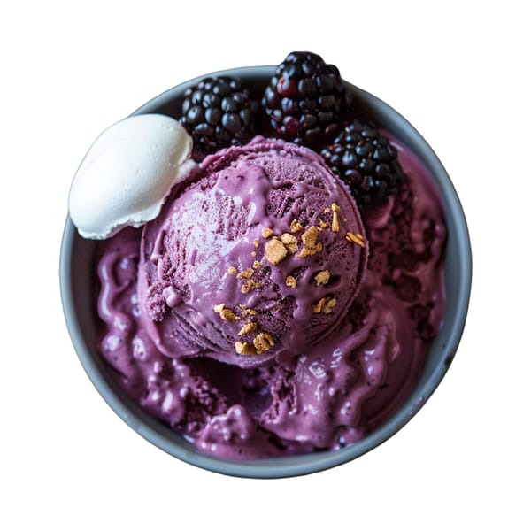 Vibrant Purple Ice Cream with Berries