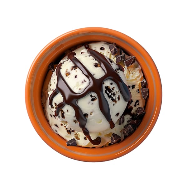 Chocolate Topped Vanilla Ice Cream