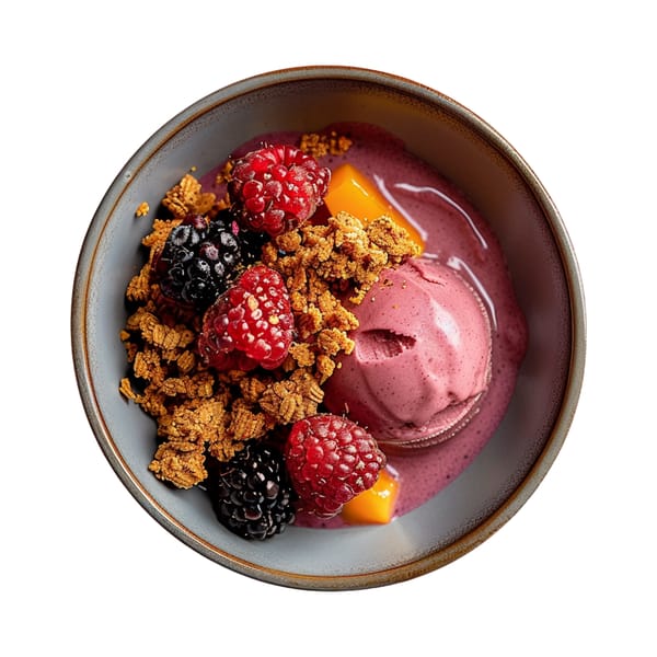 Gourmet Berry and Mango Ice Cream Bowl