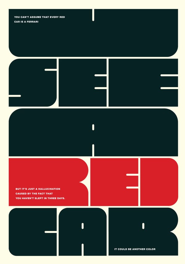 U See Red Car Poster