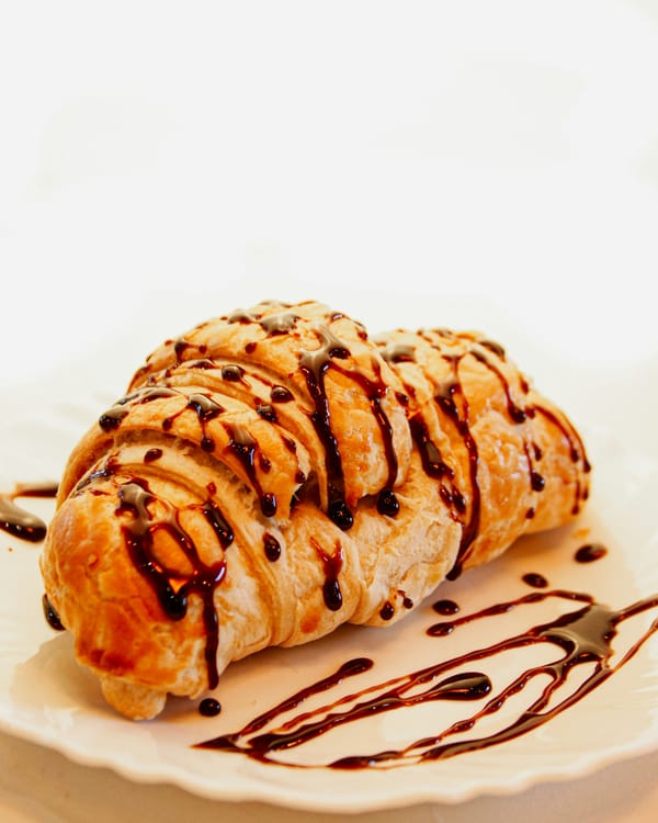 Chocolate Drizzled Croissant